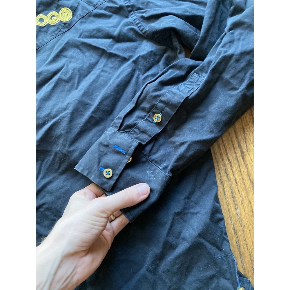 VTG Coogi Military Tiger Shirt Mens Size XL Button Up Long Sleeve Black Y2K - Picture 9 of 11